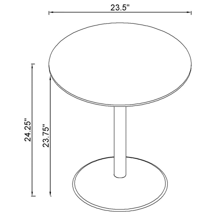 Ganso 2-piece Round Glass Top Coffee and End Table Set Black