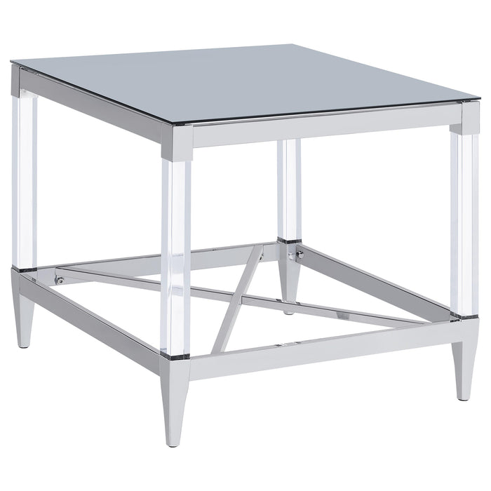 Lindley 3-piece Square Coffee and End Table Set Chrome