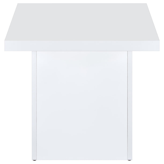 Devar 3-piece Square Coffee End Table Set White High Gloss