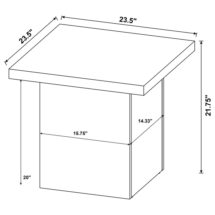 Devar 2-piece Square Cocktail Coffee End Table Set Latte