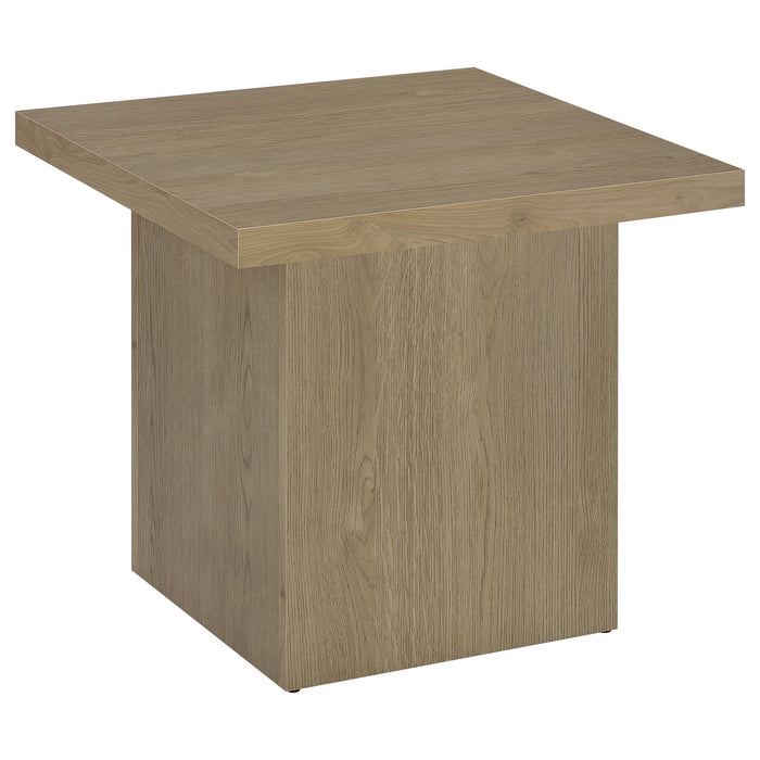 Devar 2-piece Square Cocktail Coffee End Table Set Latte