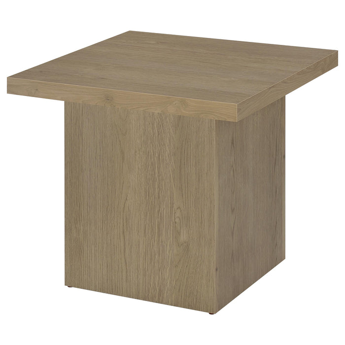 Devar 2-piece Square Cocktail Coffee End Table Set Latte