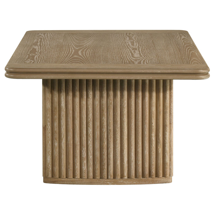 Adina 2-piece Wood Coffee Table Set Distressed Light Brown