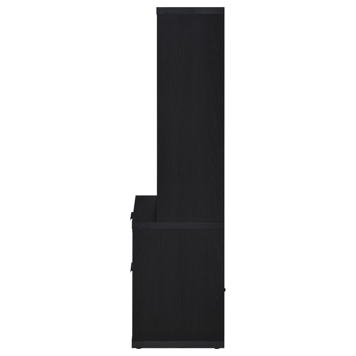 Westpark 3-piece Wall Unit Bookcase Set with USB Black