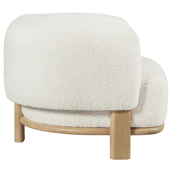 Lawler Upholstered Barrel Back Accent Chair Ivory and Natural