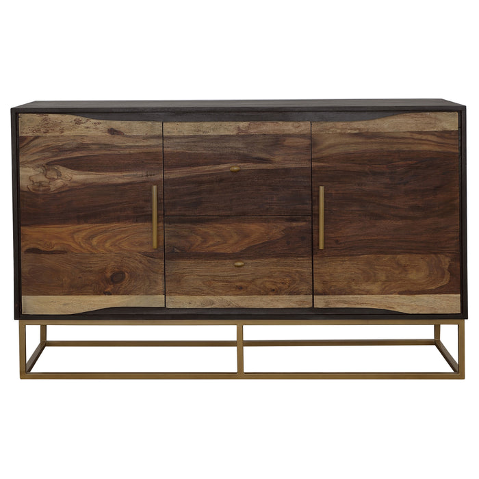 Zara 2-door 57-inch Wood Accent Storage Cabinet Black Walnut