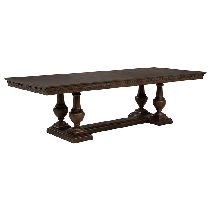 Ridgewell 7-piece Rectangular Trestle Dining Set Dark Oak
