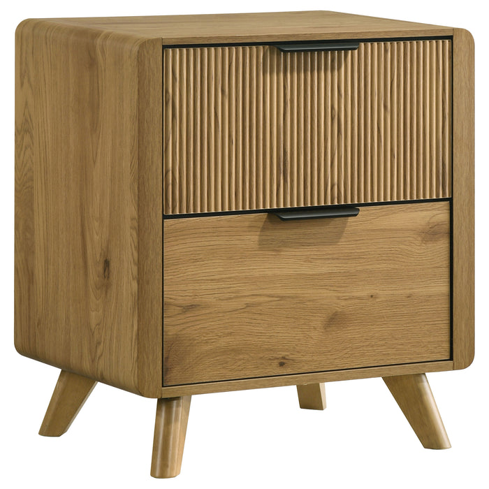 Bennett 2-drawer Bedroom Nightstand Bedside Table Light Oak