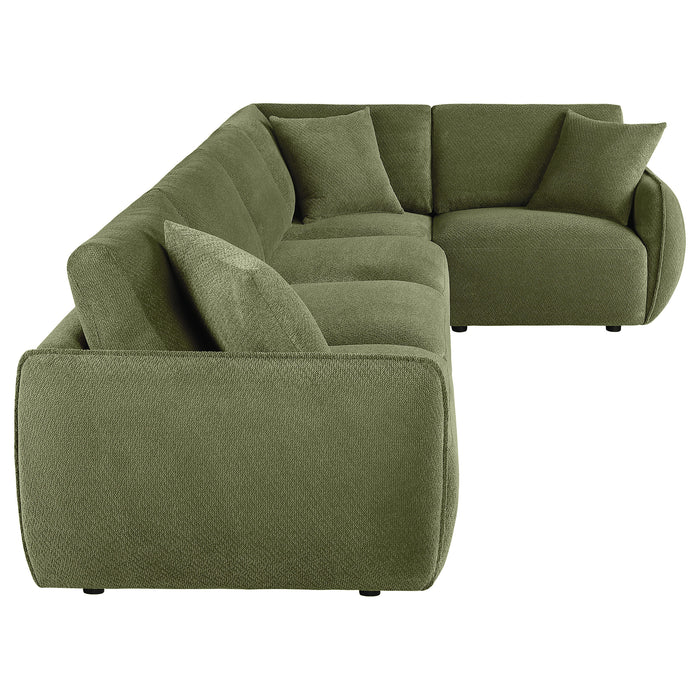 Elysia 5-piece Chenille Upholstered Modular Sectional Sofa Green