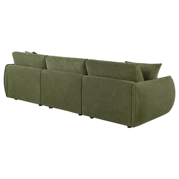 Elysia Chenille Upholstered Modular Lounge Sofa Green