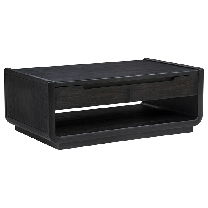 Leandro 3-piece Wood Coffee and End Table Set Burnished Black