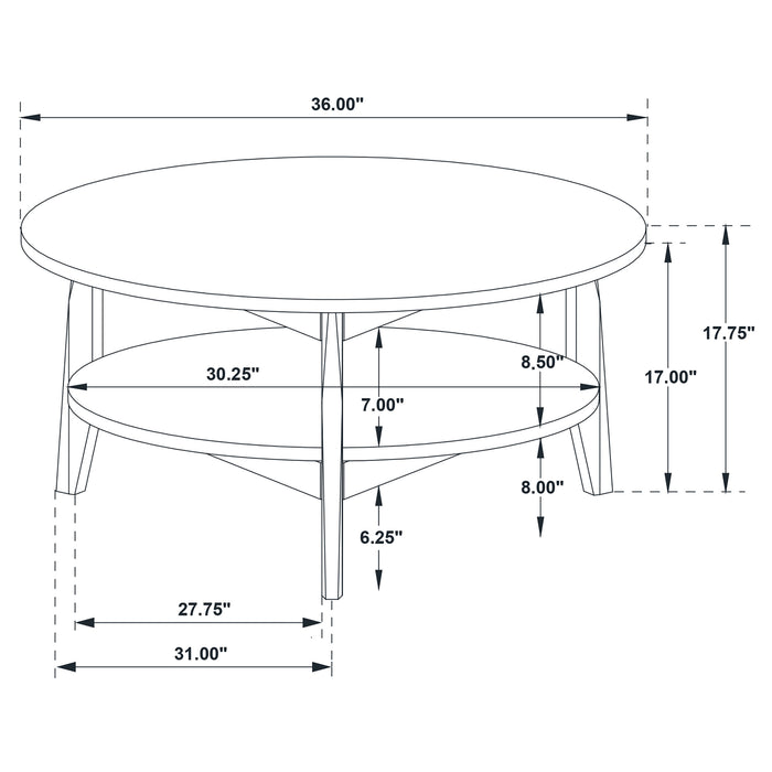 Bradley 2-Piece Round SmartTop Coffee Table Set Smokey Grey and Brown