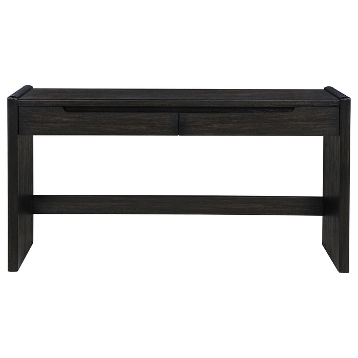 Leandro 2-drawer Home Office Writing Desk Burnished Black