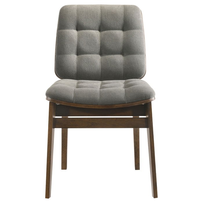 Hamlyn 5-piece Round Wood Dining Set Grey and Walnut