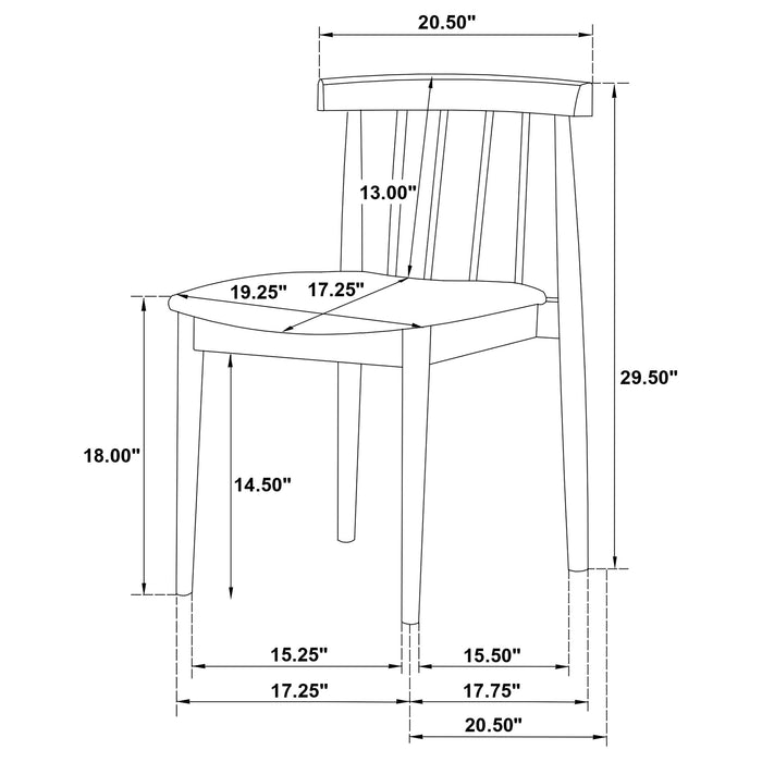 Cullen Dining Side Chair Upholstered Seat Natural Oak (Set of 2)