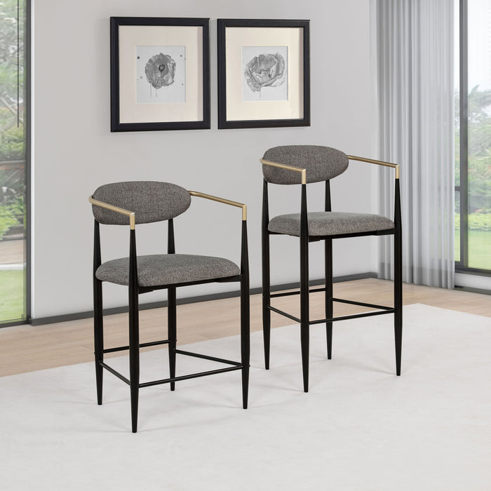 Tina Fabric Upholstered Counter Chair Dark Grey (Set of 2)
