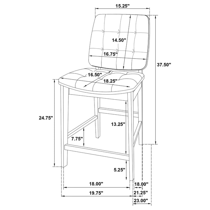 Hamlyn 5-piece Round Wood Counter Height Dining Set Grey and Natural Oak