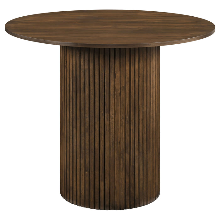 Hamlyn 5-piece Round Wood Counter Height Dining Set Black and Walnut