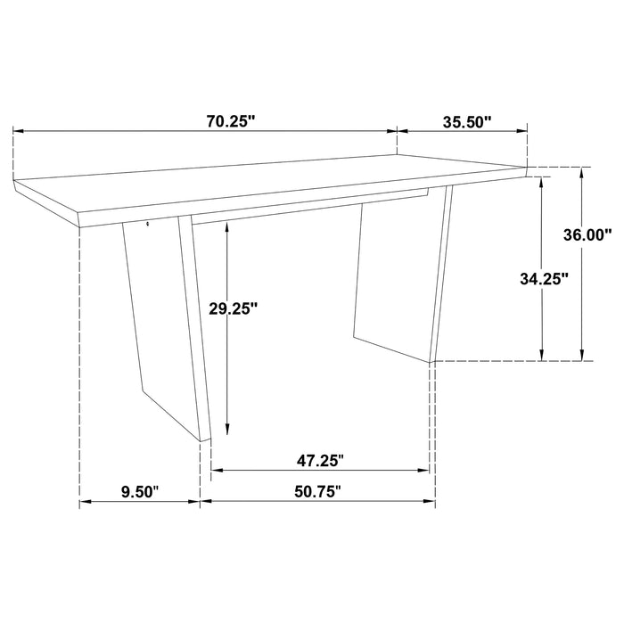 Decker 7-piece 70-inch Rectangular Counter Height Dining Set Black and Walnut