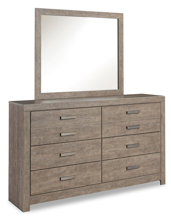 Culverbach Full Panel Bed with Mirrored Dresser