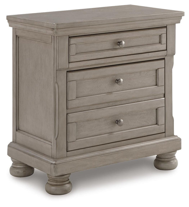 Lettner King Panel Bed with Mirrored Dresser, Chest and Nightstand