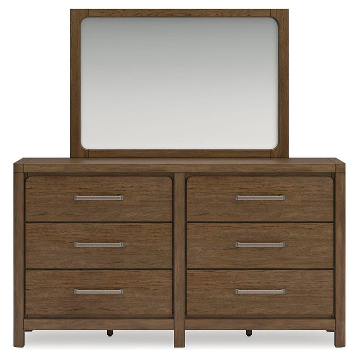 Cabalynn Queen Panel Bed with Storage with Mirrored Dresser, Chest and Nightstand
