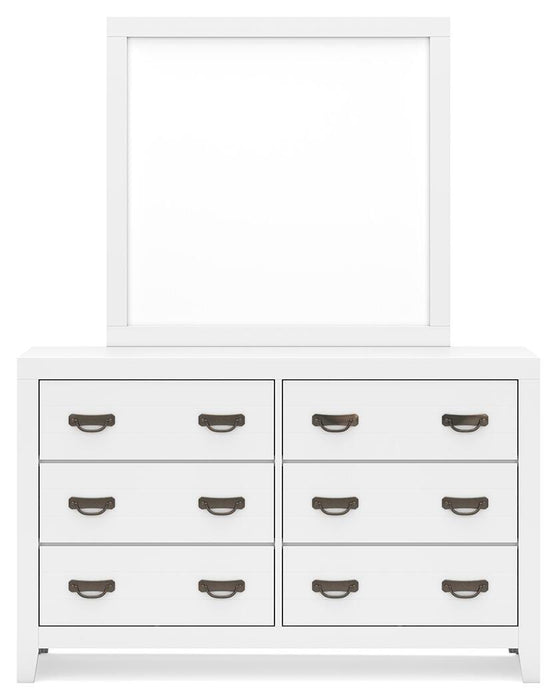 Binterglen California King Panel Bed, Dresser, Mirror, Chest and Nightstand