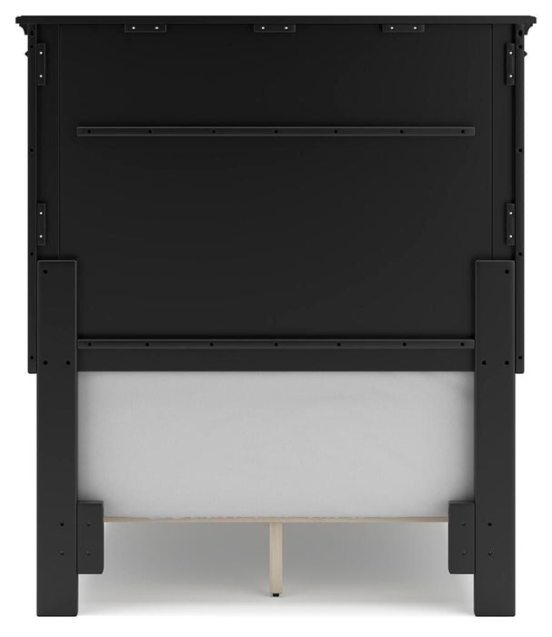 Lanolee Twin Panel Bed with Mirrored Dresser, Chest and Nightstand