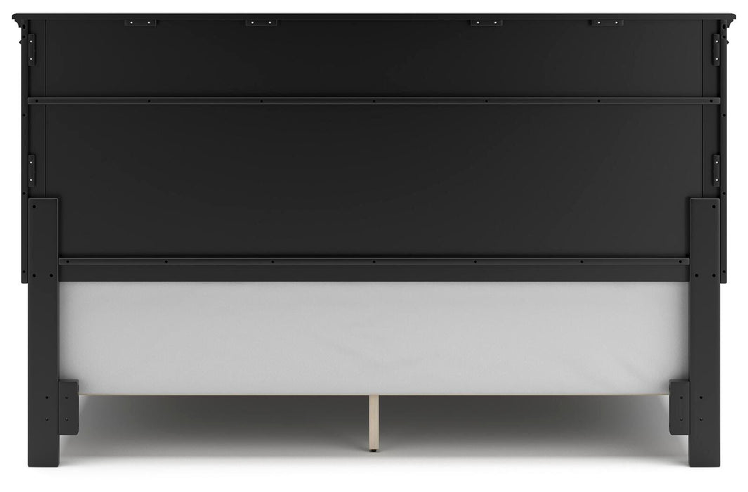Lanolee King Panel Bed with Mirrored Dresser, Chest and Nightstand