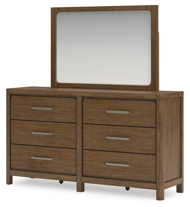 Cabalynn Queen Panel Bed with Storage with Mirrored Dresser