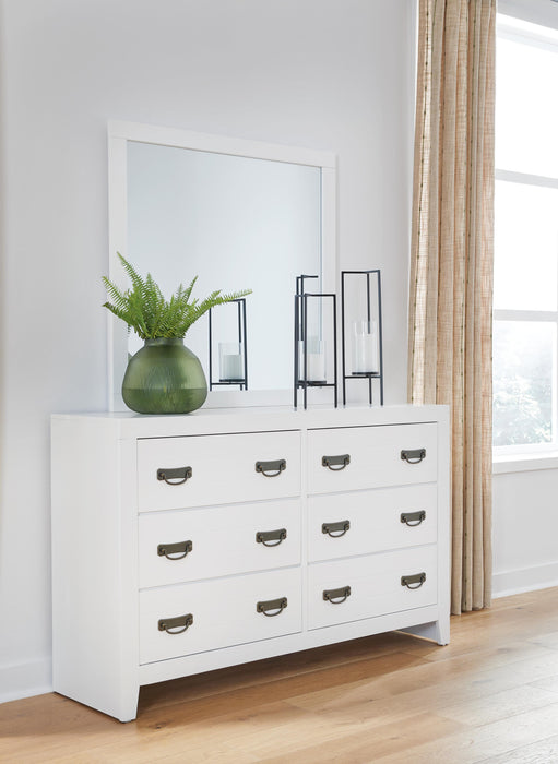 Binterglen Queen Panel Bed with Mirrored Dresser and Nightstand