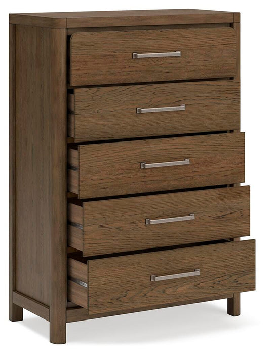 Cabalynn Queen Upholstered Bed with Mirrored Dresser, Chest and Nightstand