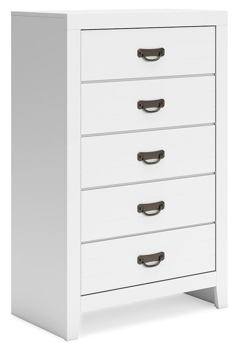 Binterglen Twin Panel Bed, Dresser, Mirror, Chest and Nightstand