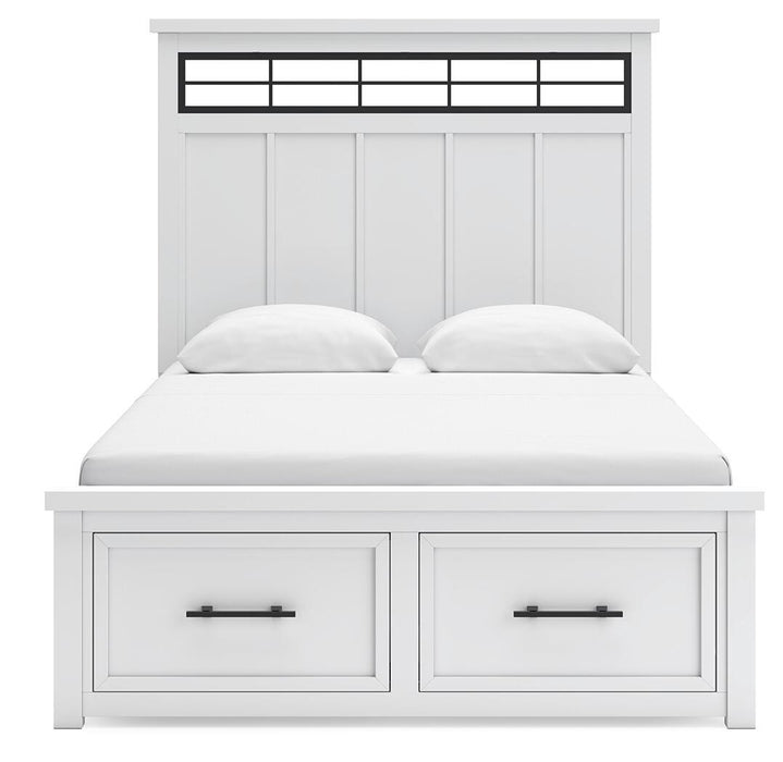 Ashbryn Queen Panel Storage Bed, Dresser, Mirror, Chest and Nightstand