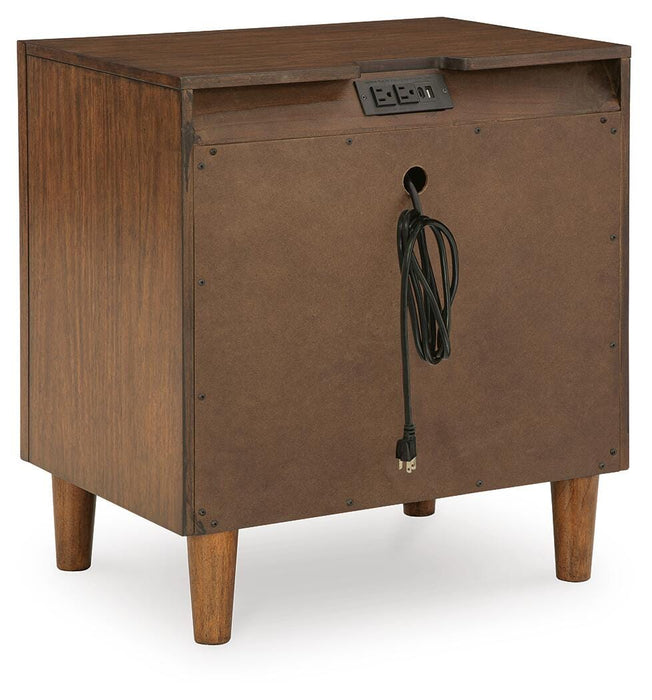 Lyncott Queen Upholstered Panel Bed, Dresser, Mirror, Chest and Nightstand