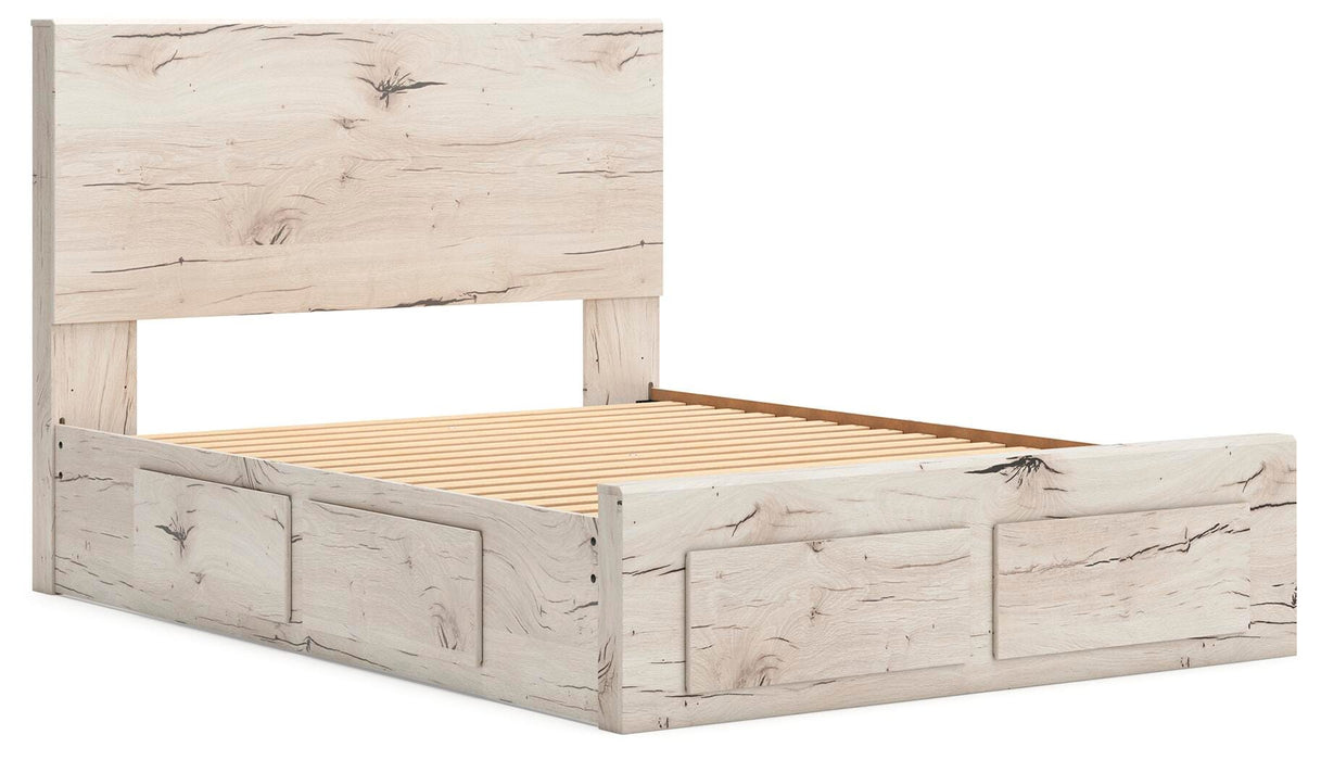Lawroy Queen Panel Storage Bed, Dresser, Mirror and Nightstand