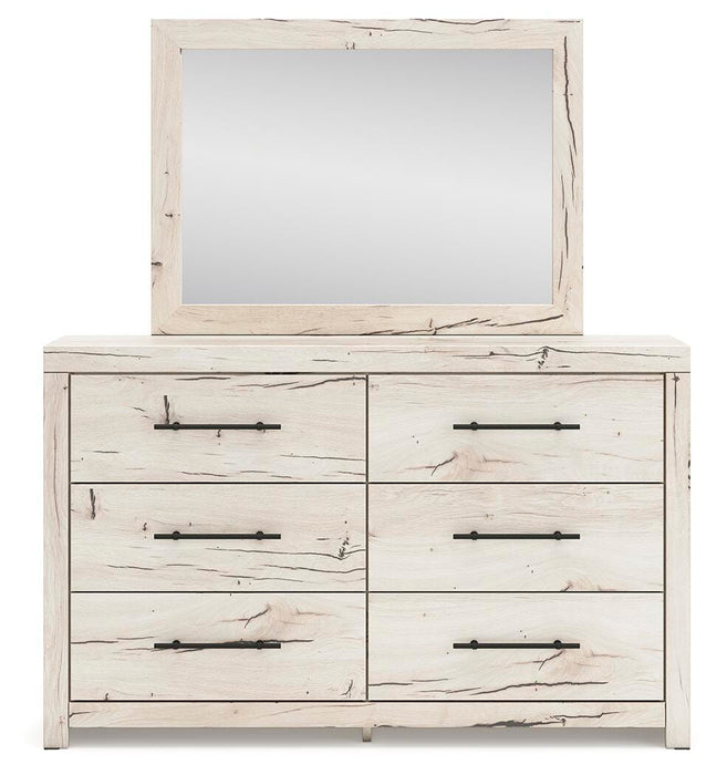 Lawroy King Panel Bed with Storage, Dresser, Mirror, Chest and Nightstand