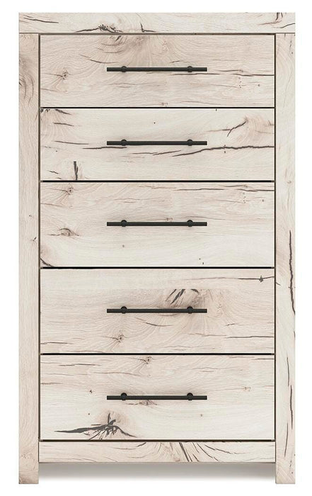 Lawroy King Panel Storage Bed, Dresser, Mirror, Chest and Nightstand