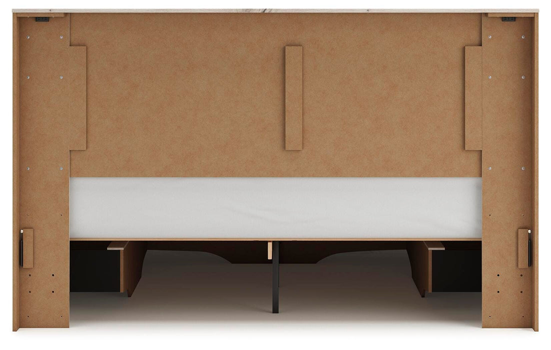 Lawroy King Panel Storage Bed, Dresser, Mirror and Nightstand