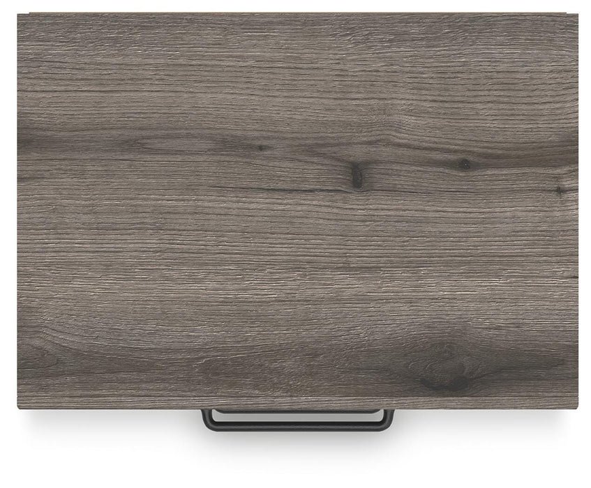 Graystorm Twin Panel Bed with Storage, Dresser, Mirror and Nightstand