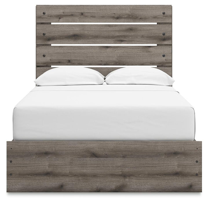 Graystorm Full Panel Bed with Storage, Dresser, Mirror, Chest and Nightstand