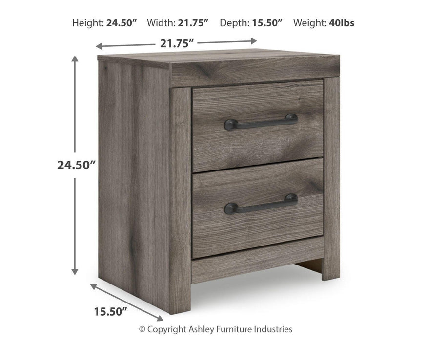 Graystorm King Panel Bed, Dresser, Mirror and Nightstand