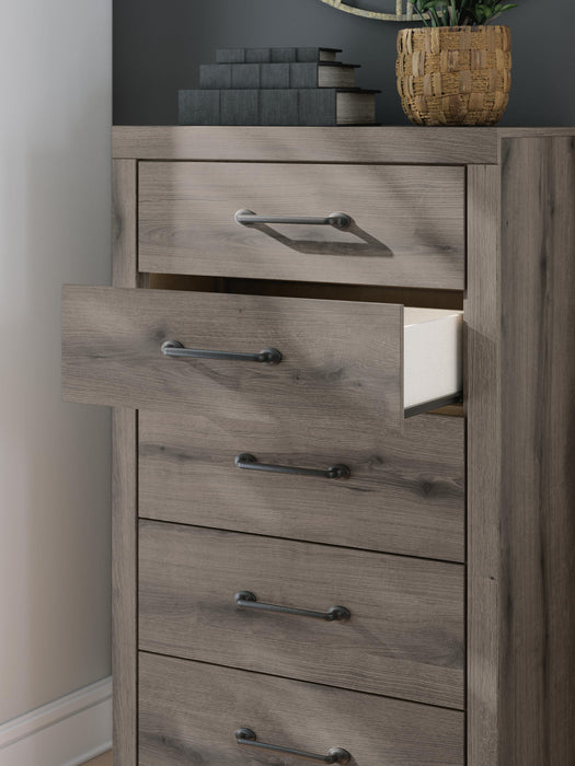 Graystorm Twin Panel Bed with Storage, Dresser, Mirror, Chest and Nightstand