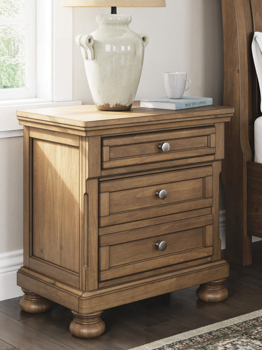 Feddinger King Storage Sleigh Bed with Mirrored Dresser, Chest and Nightstand