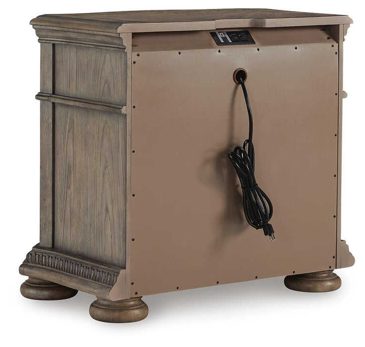 Ardenfield California King Upholstered Sleigh Bed, Dresser, Mirror and Nightstand