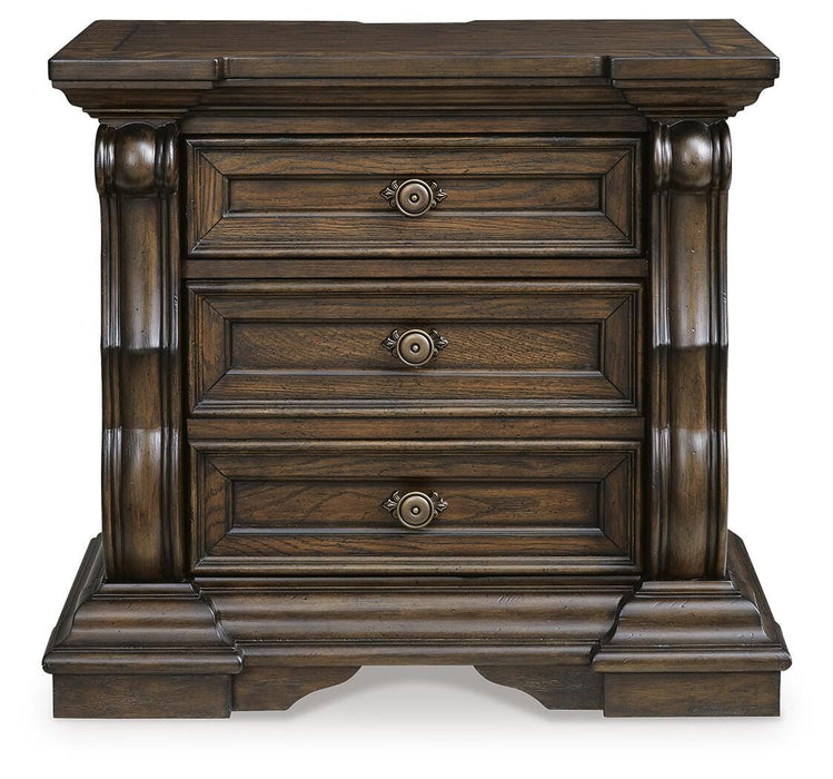 Maylee King Canopy Bed, Dresser, Mirror and Nightstand