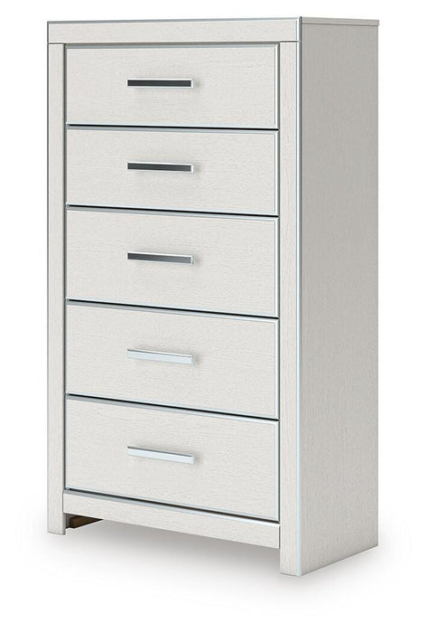 Zuraleus Queen Upholstered Panel Bed, Dresser, Mirror, Chest and Nightstand