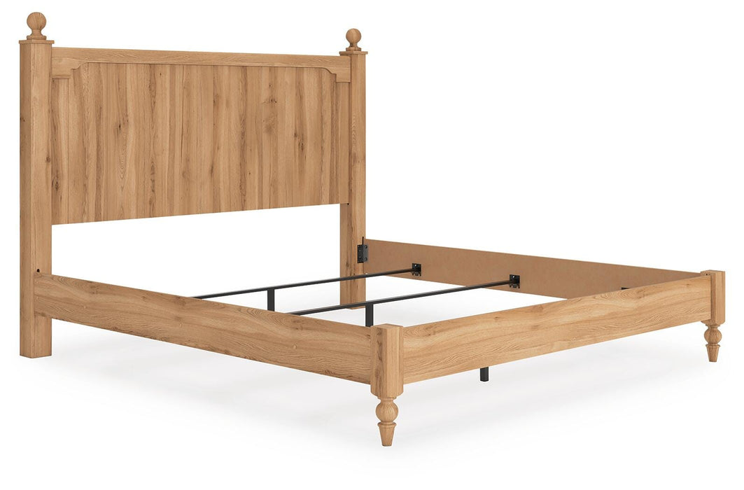 Aleaport King Panel Bed with Mirrored Dresser
