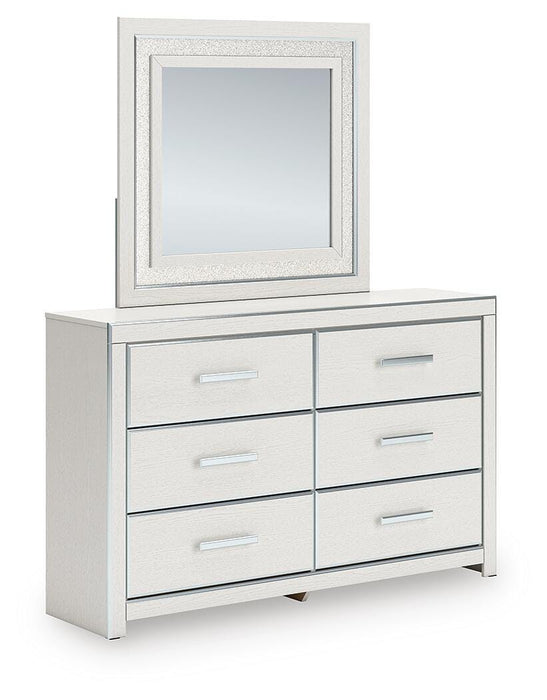 Zuraleus Queen Upholstered Panel Platform Storage Bed, Dresser and Mirror