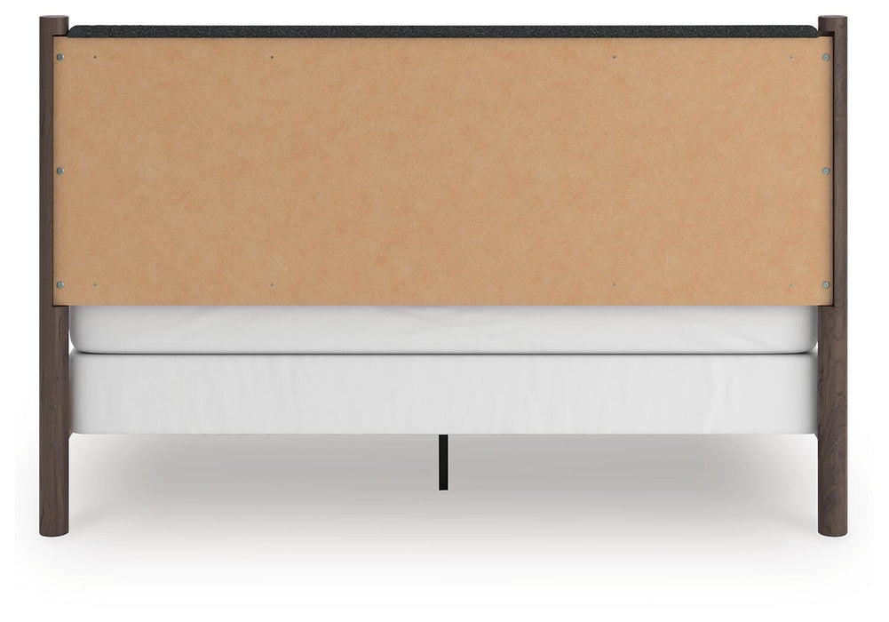 Pamytta King Upholstered Panel Bed, Dresser, Mirror, Chest and Nightstand
